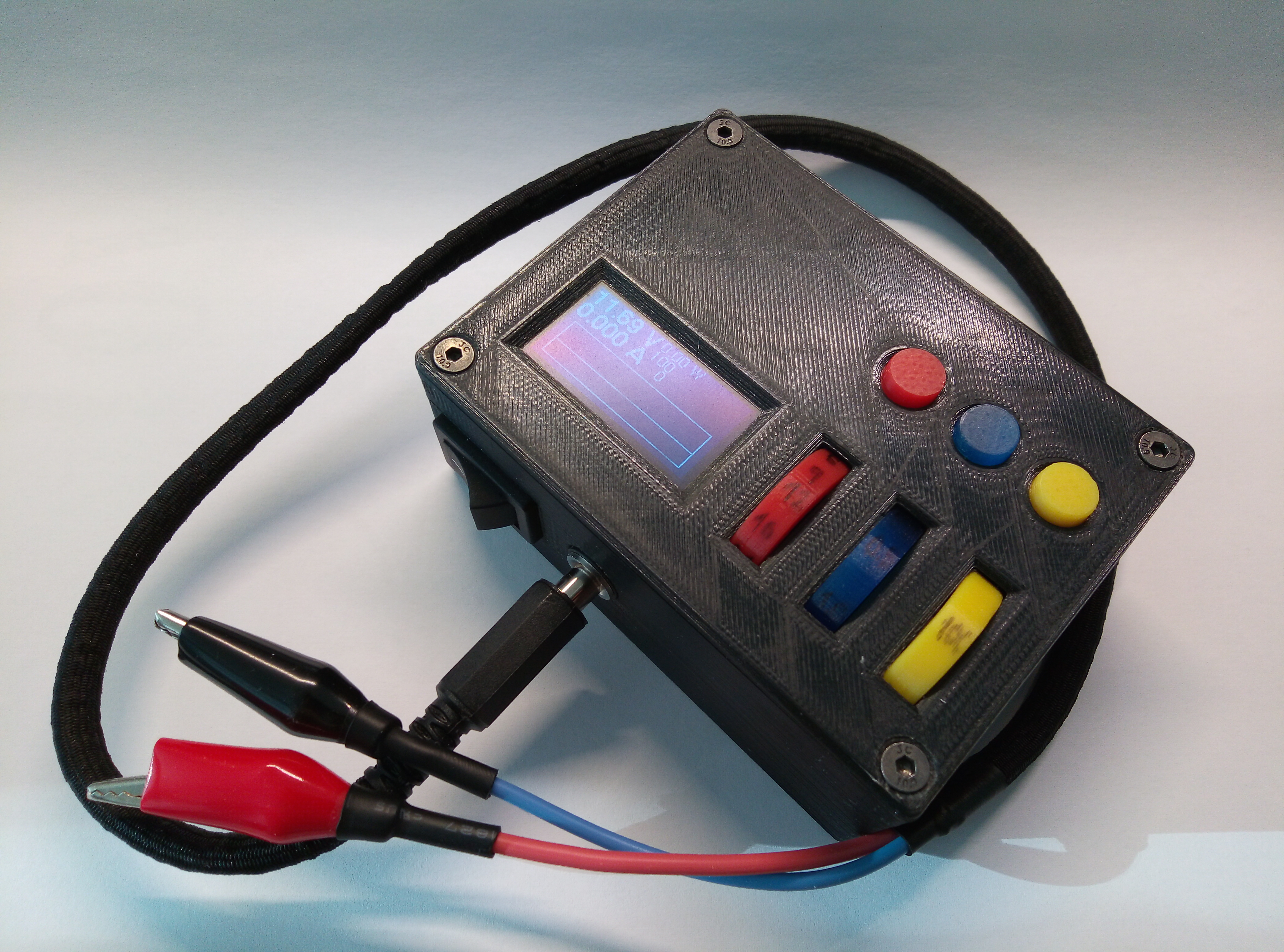 The powersupply with a dc barrel cable and croc leads